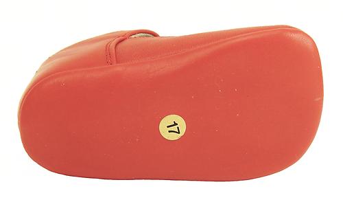 T-606 - Red T-Strap Crib Shoes
