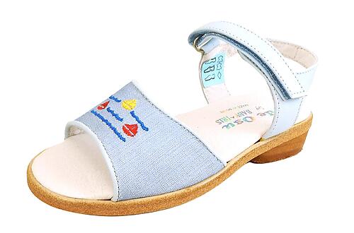 B-7145 - Blue Linen Sandals - Euro 28 Size 10.5