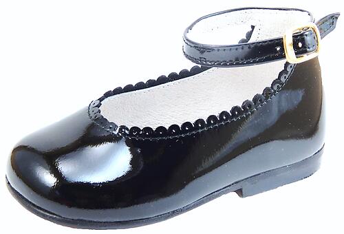 A-302 - Black Patent Dress Ankle Straps