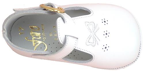 FARO PR-293 - White Bow Dress Crib Shoes