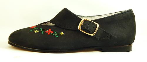 A-1150 - Black Flowered Dress Shoes