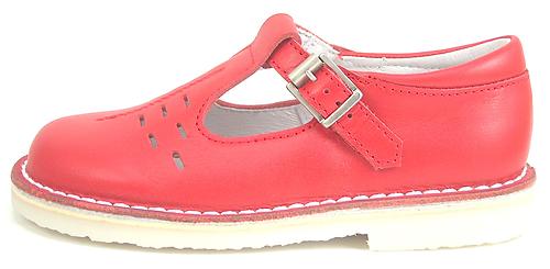 A-1154 - Red Leather T-Straps