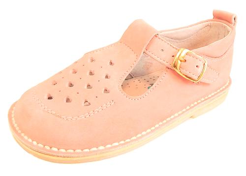 A-404 - Pink Nubuck T-Straps - Euro 23 Size 6-6.5