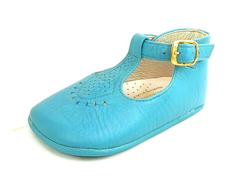 PR-338 - Turquoise Crib Shoes - Euro 17Size 2