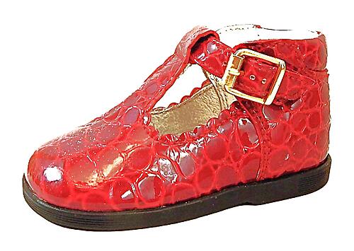 B-307 - Red Croc Dress Shoes - Euro 18 Size 3