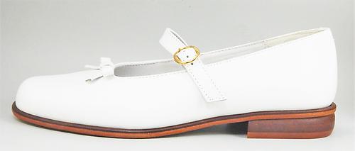 B-6121 - White Bow Mary Janes - Euro 36 Size 5