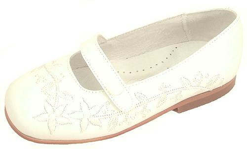 B-6483 F - White Embroidered Dress Shoes - EU 26 Sz 9