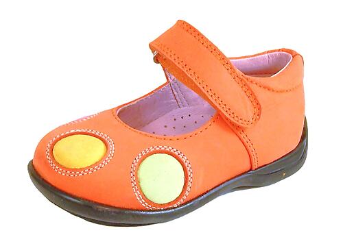 B-7310 - Orange Mary Janes - Euro 19 Size 4