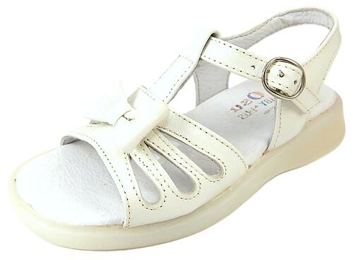 B-7420 - Ivory Bow Sandals - Euro 25 Size 8