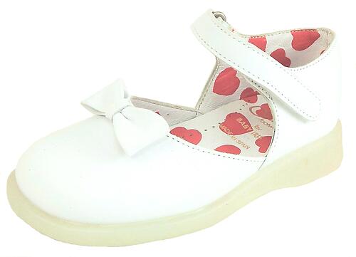 FARO B-7532 - White Hearts Mary Janes - Euro 25 Size 8