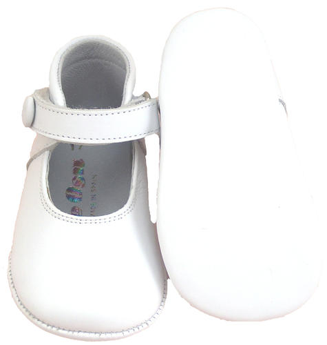 DO-111 - White Button Crib Shoes
