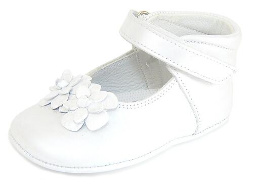 DO-130S - White Flower Crib Shoes