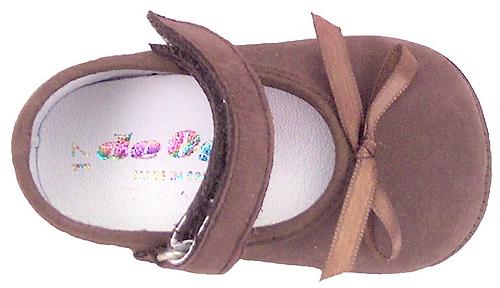 DO-147 - Brown Ballet Crib Shoes