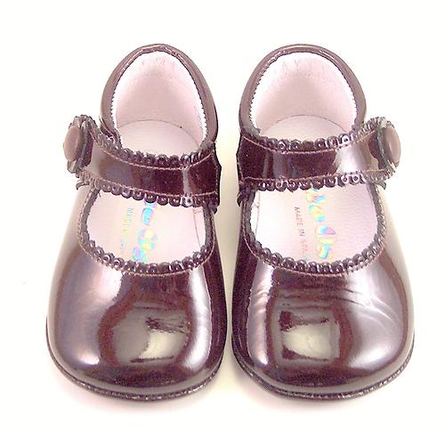 DO-153 -  Brown Patent Pram Shoes