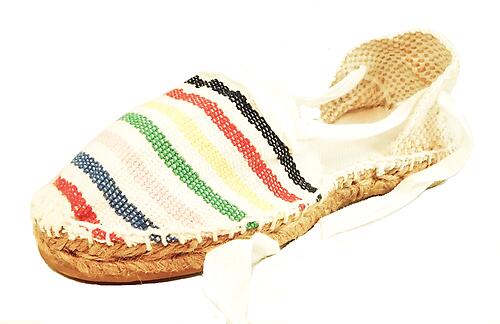 E-11 - White Rainbow Stripe Espadrilles
