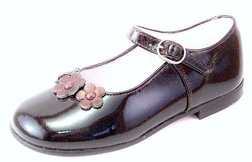 B-7732 - Brown Patent Mary Janes
