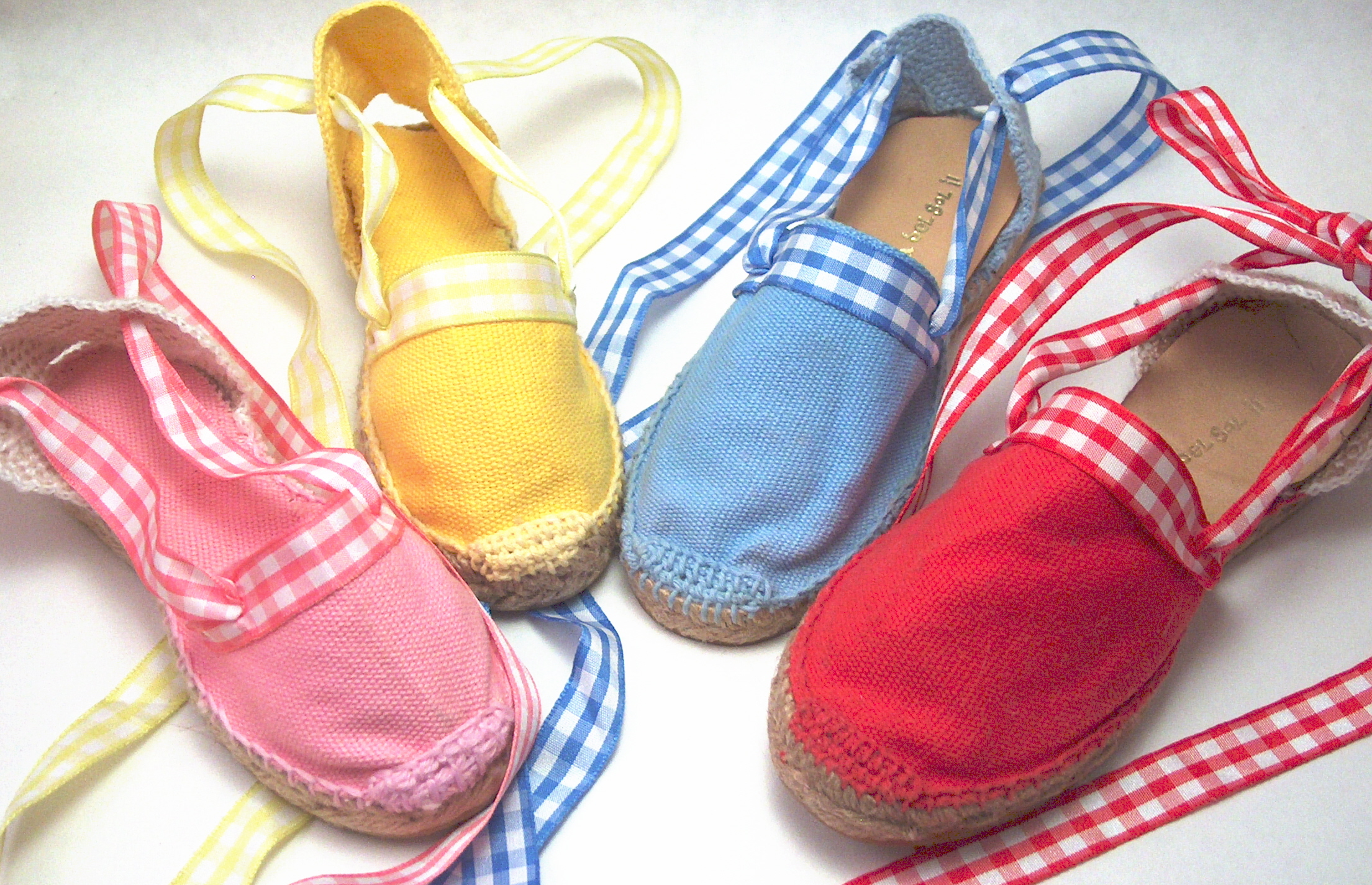 yellow gingham shoes