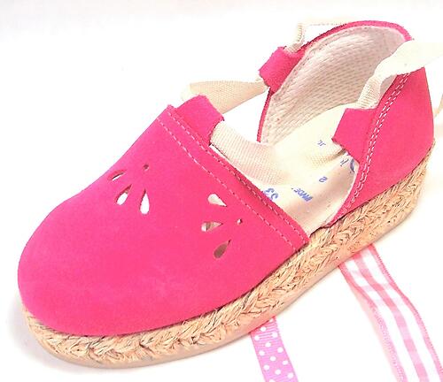 FARO F-3319 - Fuchsia Pink Suede Leather Espadrilles