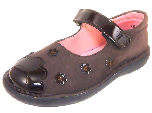 5Z7511 - Brown Flower Mary Janes
