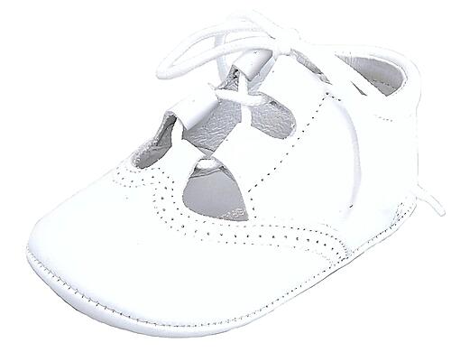 PR-235 - White Ghillie Crib Shoes - Euro 17 Size 1