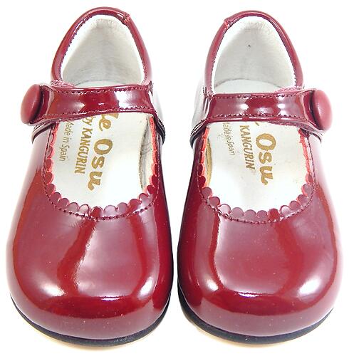 K-5327 - Burgundy Patent Button Shoes