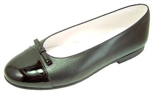 K-1092 - Black Cap Toe Ballet Flats