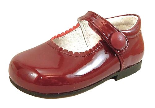 K-5327 - Burgundy Patent Button Shoes