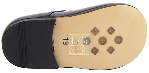 K-5327 - Navy Patent Button Shoes