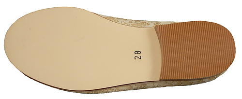 P-9828 - Ivory Gold Suede Brocade Ballet Flats