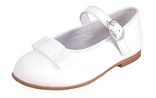 P-9832 - White Tuxedo Bow Mary Janes