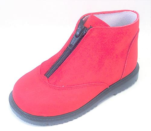 S-6733 - Red Nubuck Zipper Boots