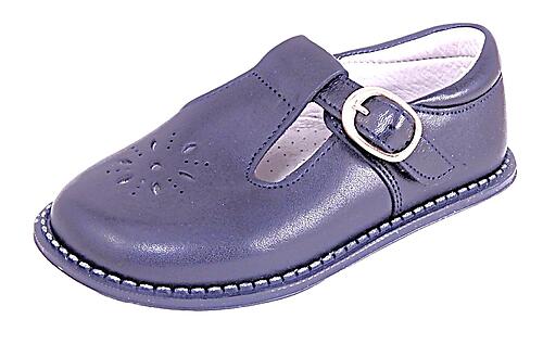 S-7365 - Navy T-Strap Shoes