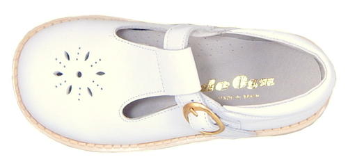S-7365 - White T-Strap Shoes