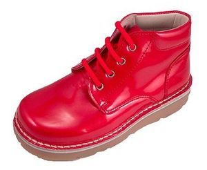 DE OSU/FARO  - Big Girls Red Metallic Patent Leather Boots 5M0130