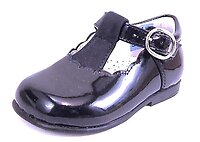 B-6703 - Navy Patent T-Straps - Euro 19 Size 4
