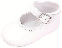 PR-326-2 - White Pearlized Crib Shoes