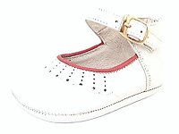TI-340 - White/Red Crib Shoes